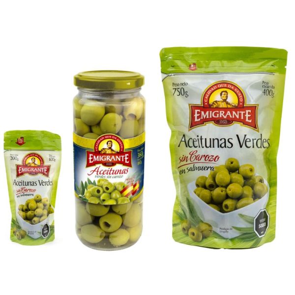 Aceitunas sin carozo EMIGRANTE 100g, 320g y 400g