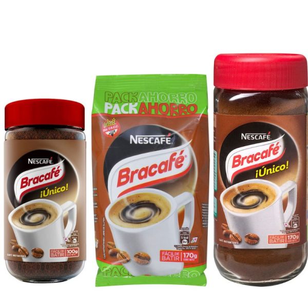 cafe nescafe Café instantáneo BRACAFÉ 50g,100g y 170g