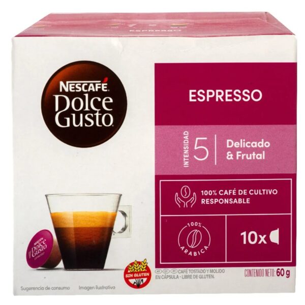 Cápsulas Café Espresso DOLCE GUSTO 10 un. Cápsulas de Café DOLCE GUSTO Expresso 10 un