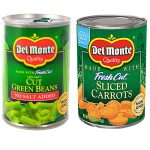 Zanahorias rodajas y Chauchas sin sal DEL MONTE 411g