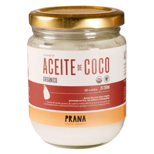 Aceite de coco orgánico PRANA 200g, 500g