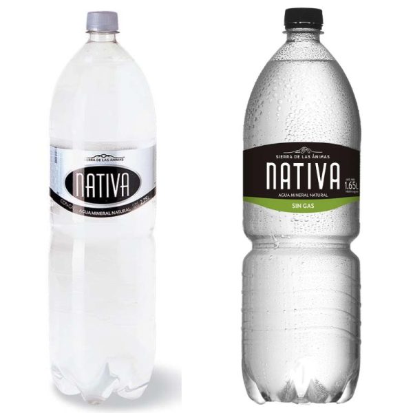 Agua NATIVA con y sin gas 600ml, 1l, 2.25l, 6.25l