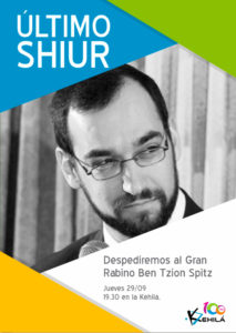 Último Shiur Rab Ben-Tzion Spitz @ Kehilá, Comunidad Israelita del Uruguay | Montevideo | Departamento de Montevideo | Uruguay